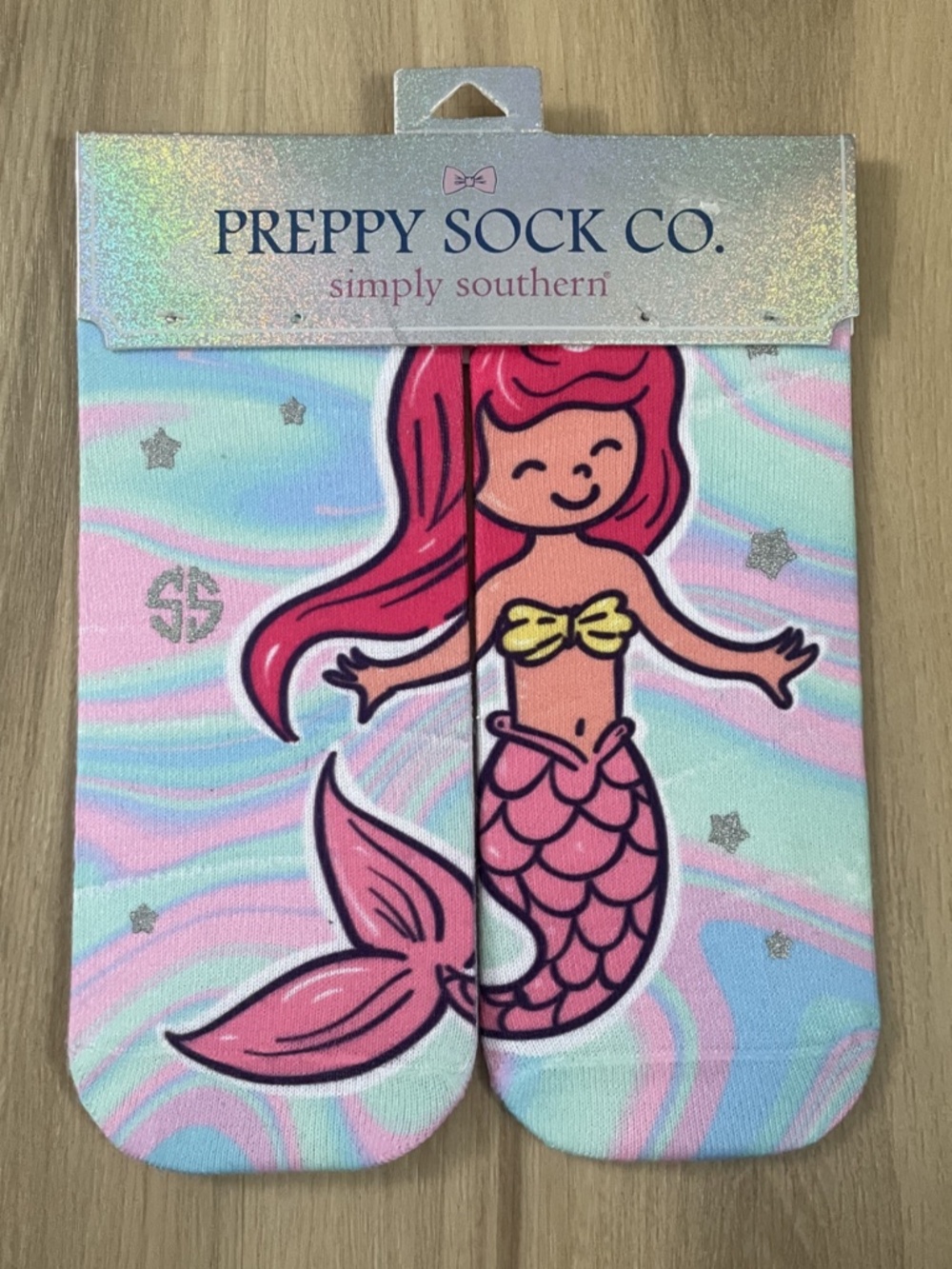 New Simply Southern Pink Mermaid Ankle Socks Preppy Sock Co One Size Fits Most